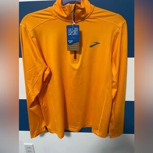 NWT Mens S Brooks Dash 1/2 Zip 2.0 Running Pullover Orange